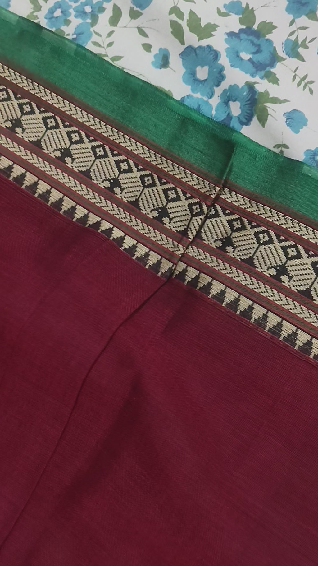 Maroon Narayanpet Saree