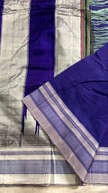 Blue Ilkal Cotton Handloom Saree with Silk Pallu with