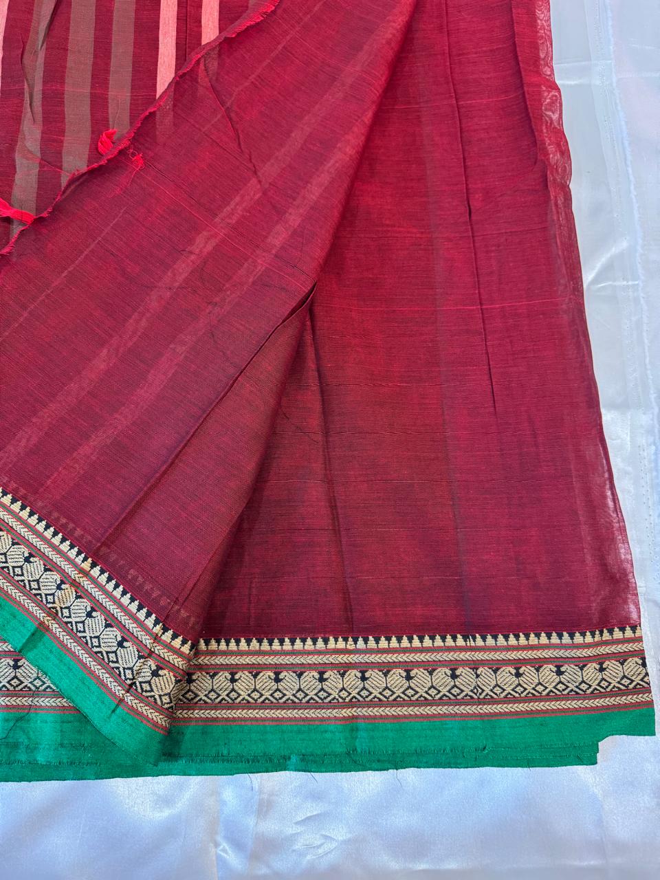 Maroon Narayanpet Saree