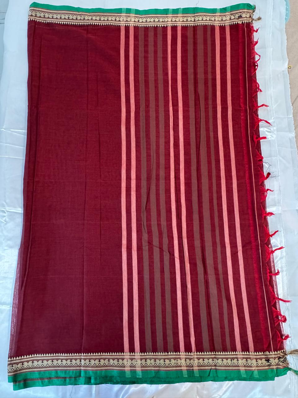 Maroon Narayanpet Saree