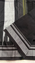 Black Ilkal Cotton Handloom Saree with Silk Pallu