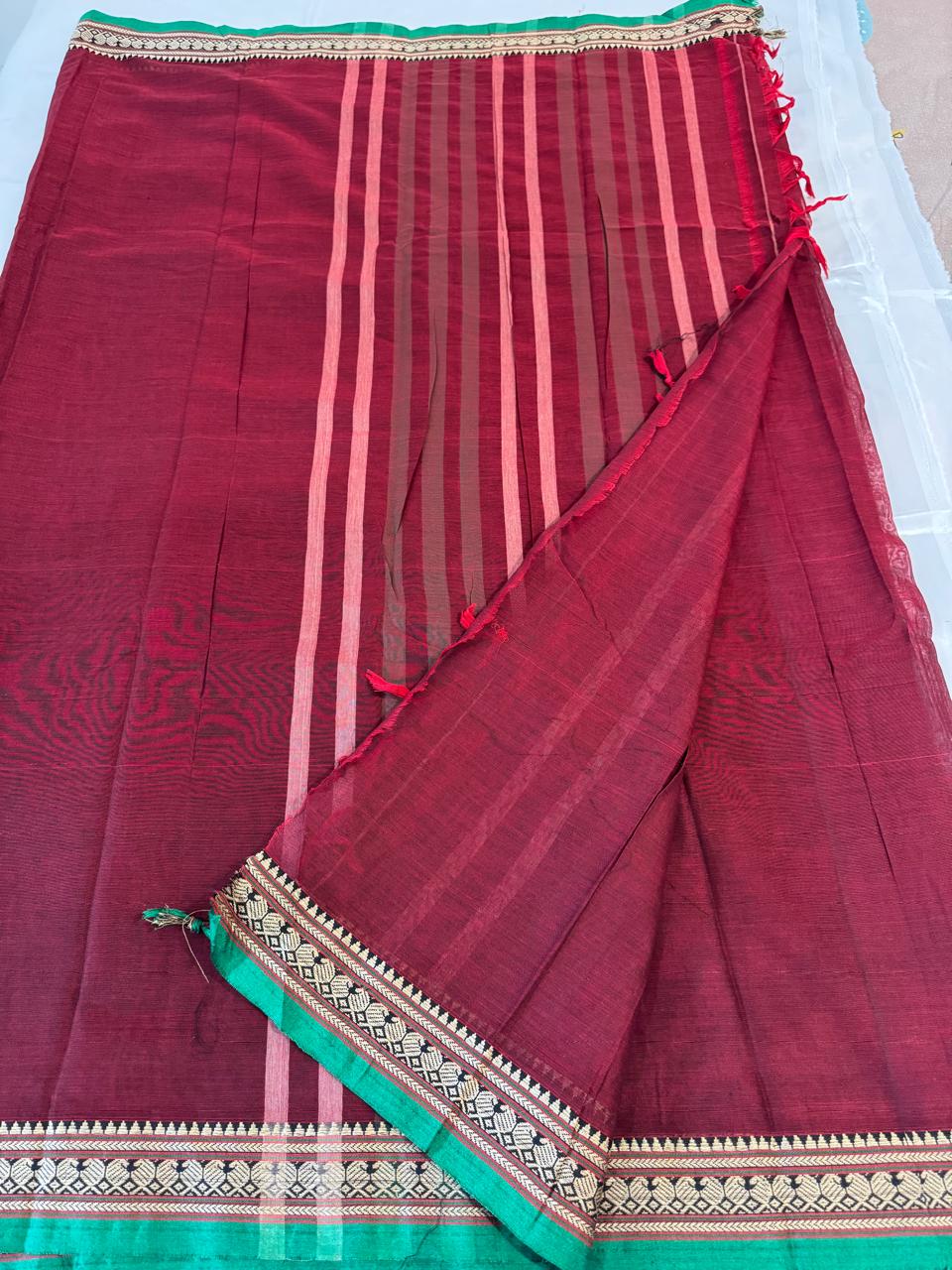 Maroon Narayanpet Saree